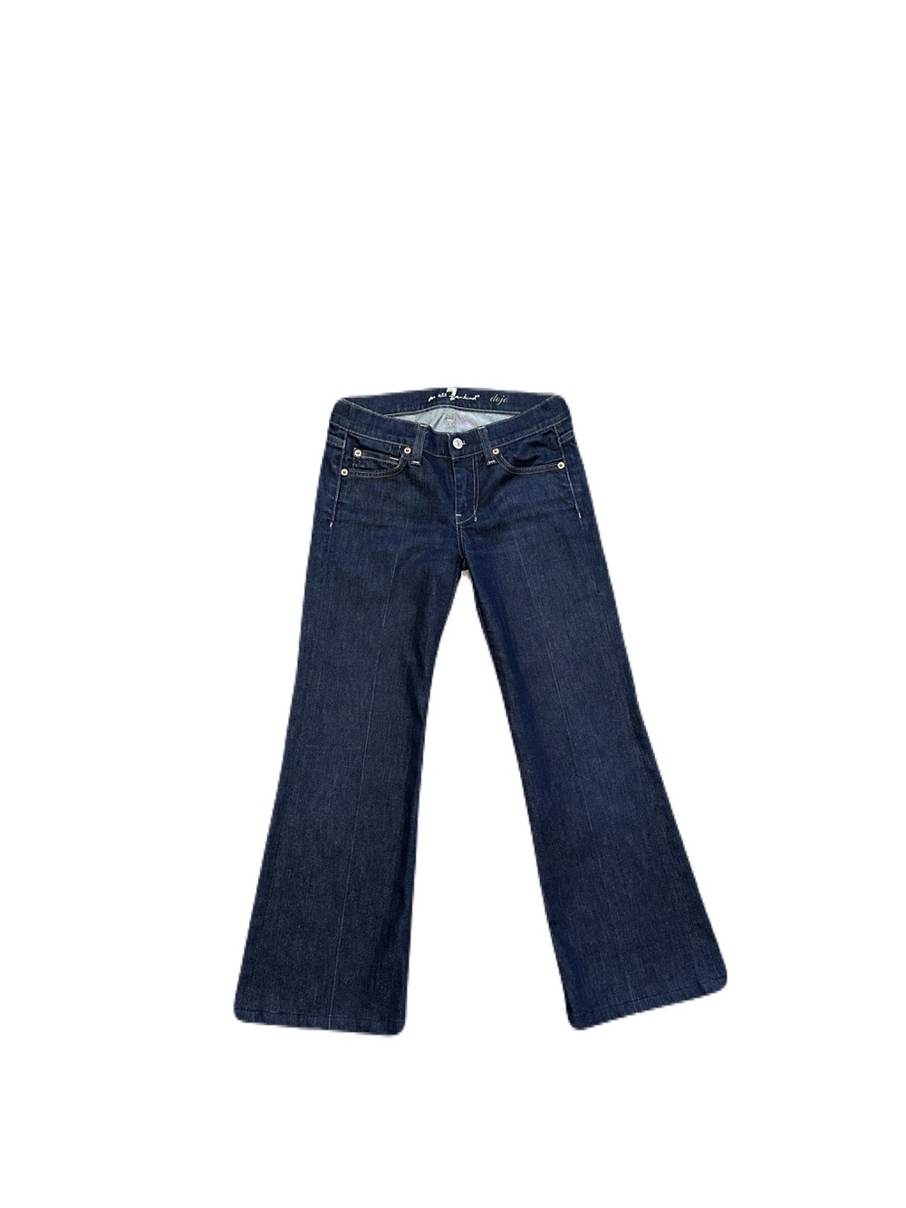 7 For All Mankind Women's Dojo Dark Wash Bootcut Flare Low Rise Jeans Sz 25